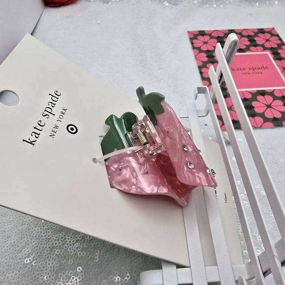 Kate Spade x Target Limited Edition Collection 3 Hair Claw Clips Red Pink Blue - Picture 11 of 16